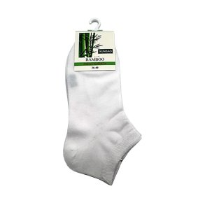 Bambus str�mper, Footies, hvide, 10 pr.
