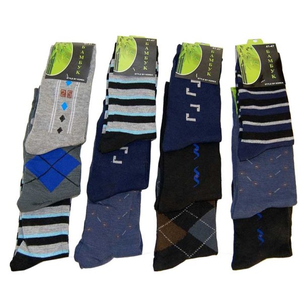 L�kre kvalitets Bambus str�mper, one size for 41 - 47 