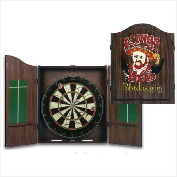 Kings Head dart skab m. skive og pile