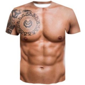T-Shirt, Bar herre overkrop.