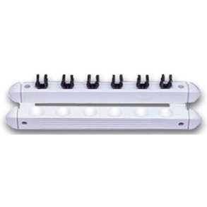 K� holder til 6 k�er m/plast clips, Hvid