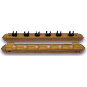 K� holder til 6 k�er m/plast clips, Teak