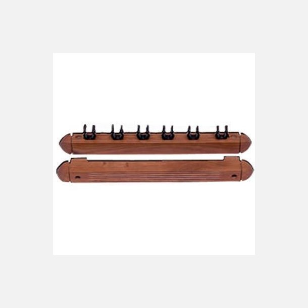 K� holder til 6 k�er m/plast clips, Mahogny