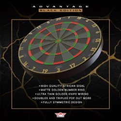 Bull's Advantage Black Dartskive