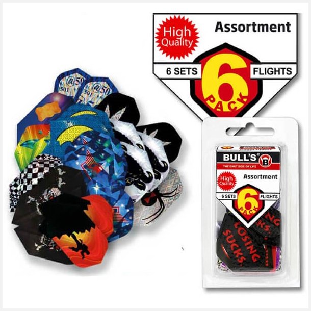 Bull�s assorterede flights - 6 s�t
